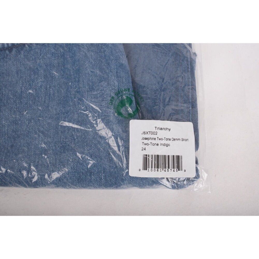 Triarchy Josephine Skriver Two Tone Denim Shorts Indigo XS EU 24 JSXT002 New - Picture 6 of 8